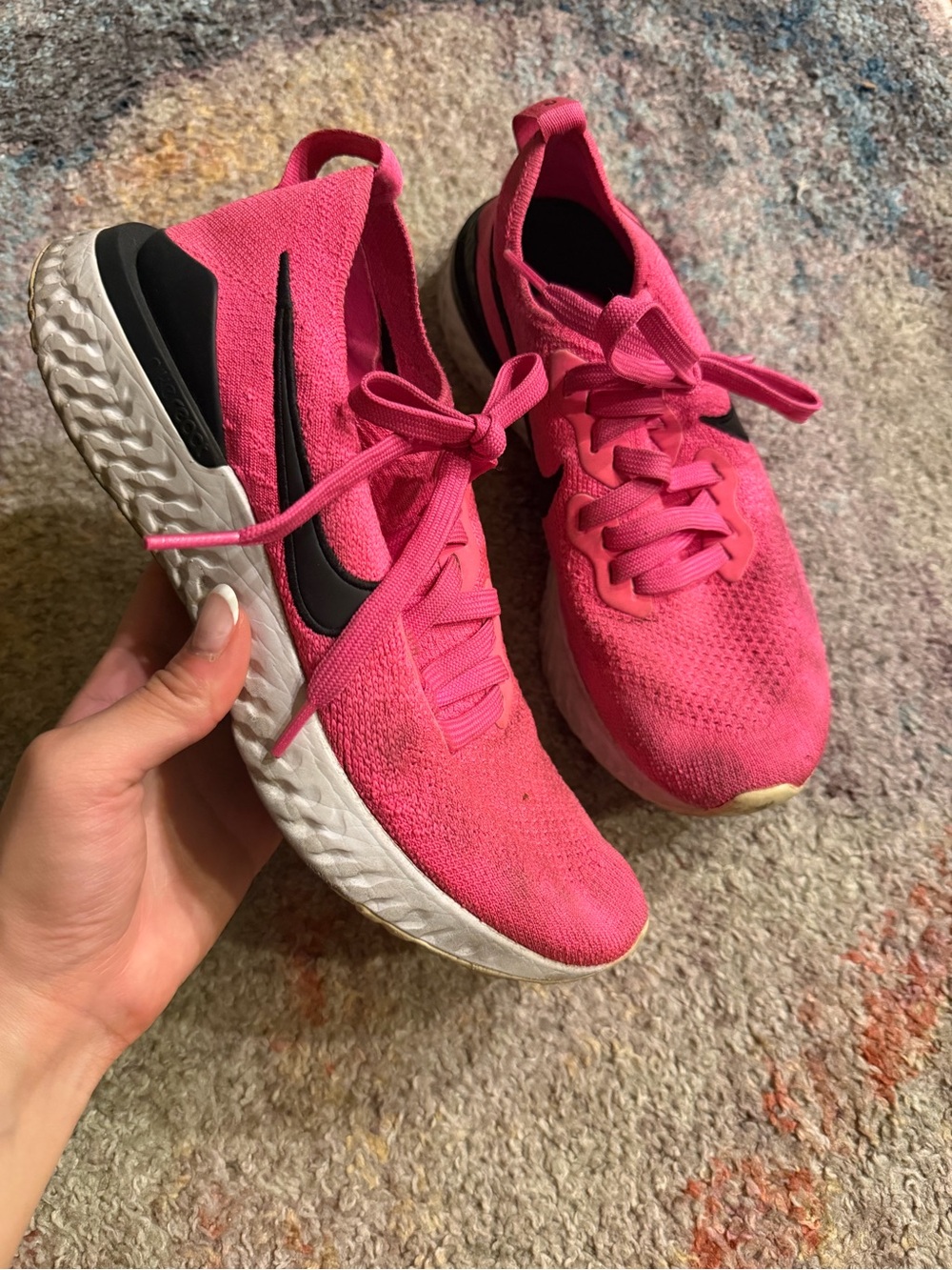 Nike Epic React Fly Knit Hot Pink Knit Running Shoes 6.5